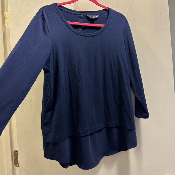 Lands End long sleeve dressy TShirt. Buttons on the back. SZ Med. Sheer bottom. - Picture 1 of 4